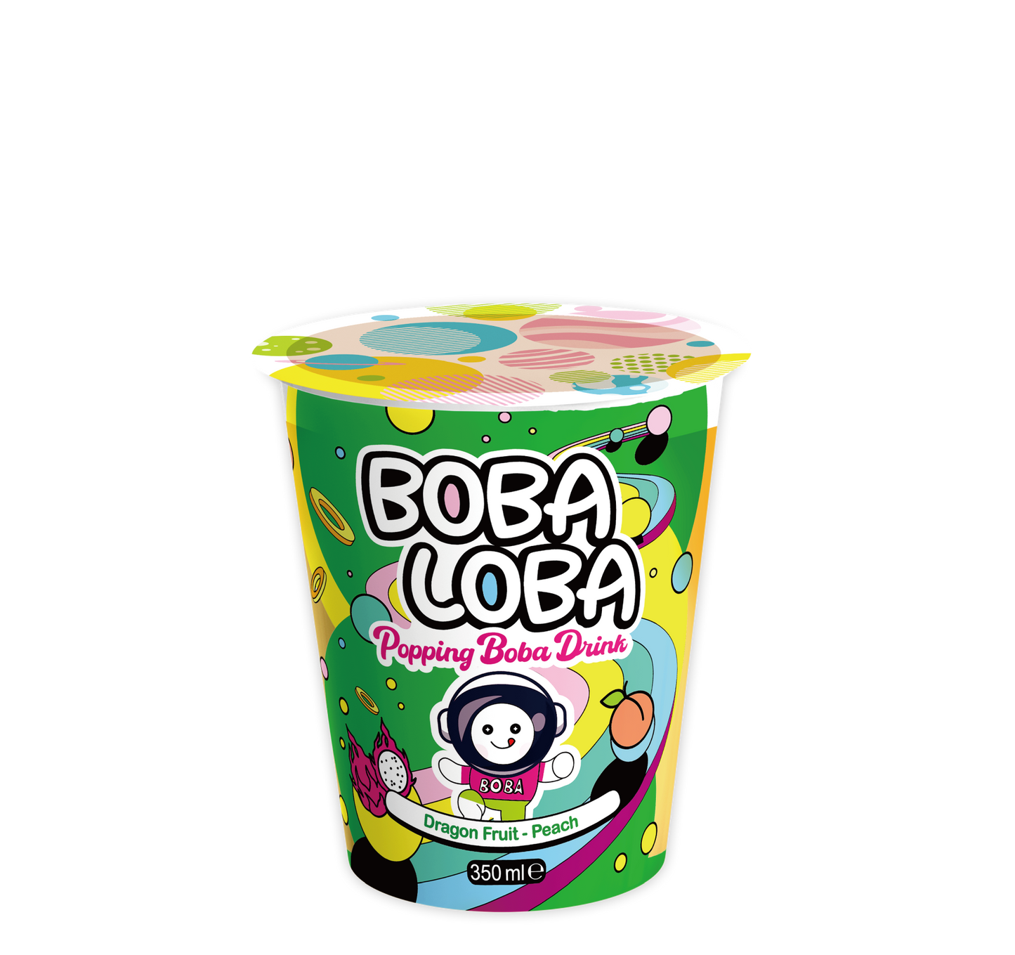 Boba Loba Dragon Fruit - Peach bubble tea
